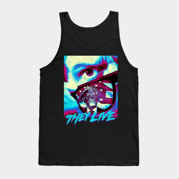 Distressed Classic Retro They Live Tank Top by OrcaDeep